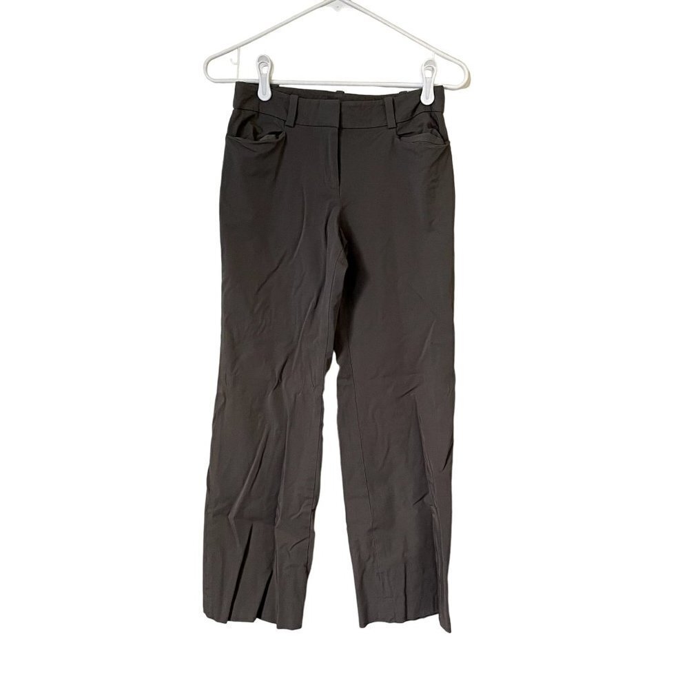 Ann Taylor Petite gray business casual pants pockets buttons comfortable
